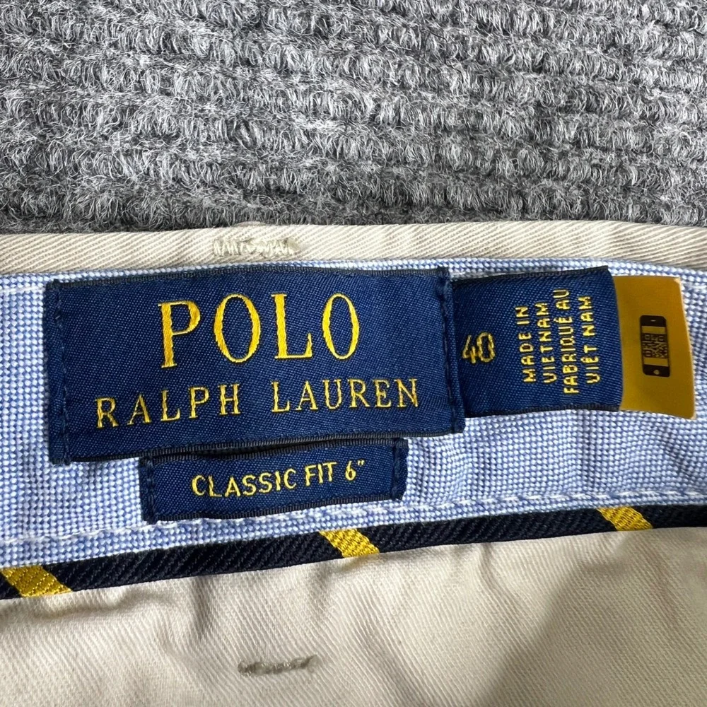Polo Ralph Lauren Mens Classic Fit 6 Tan Khaki Stretch Chino Shorts Size 40
